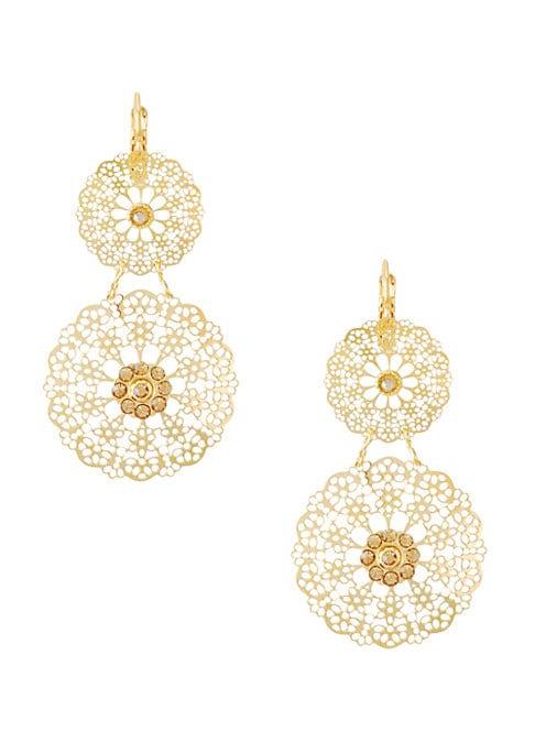 Gas Bijoux Flocon 24k Gold-plated & Swarovski Crystal Drop Earrings