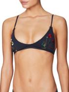 Stella Mccartney Botanical Embroidered Triangle Bikini Top