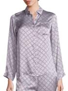Asceno Check Silk Modern Pajama Top