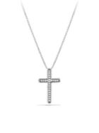 David Yurman Petite Pave Cross Necklace With Diamonds In Gold