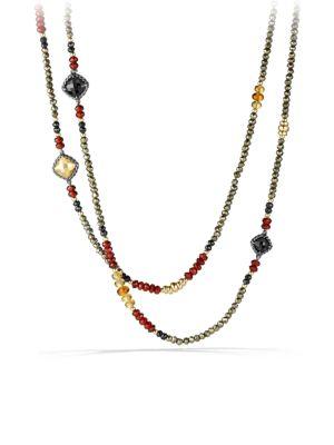 David Yurman Midnight Ice Chatelaine Necklace With Hematine, 18k Gold And Garnet