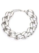 Kenneth Jay Lane Polished Link Necklace/silvertone