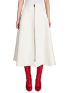 Fendi Wool & Silk Gazar Zip-up Midi Skirt