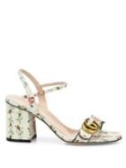 Gucci Marmont Gg Floral-print Leather Sandals