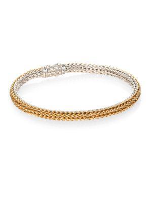 John Hardy Classic Chain 18k Yellow Gold & Sterling Silver Extra-small Reversible Bracelet