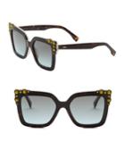 Fendi 52mm Crystal-embellished Square Sunglasses
