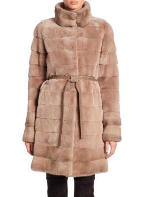 The Fur Salon Belted Mink Fur Coat