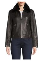 Mackage Fur Collar Leather Jacket