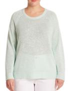 Eileen Fisher, Plus Size Organic Linen & Organic Cotton Slub Knit Sweater