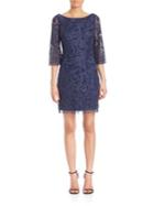 Aidan Mattox Embroidered Beaded Sheath Dress