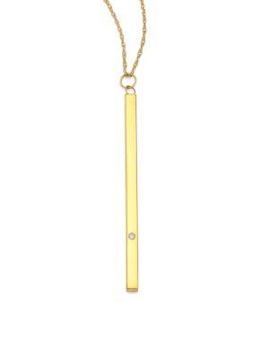 Jennifer Zeuner Jewelry Chelsea Diamond Vertical Bar Pendant Necklace