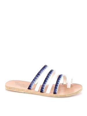 Ancient Greek Sandals Niki Raffia & Leather Slides