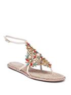 Rene Caovilla Crystal-embellished Snakeskin Flat Sandals