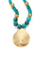 Nest Turquoise Beaded Pendant Necklace