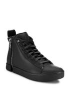 Diesel Laced Leather High-top Sneakers