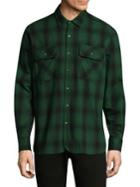 Ovadia & Sons Plaid Long Sleeves Cotton Casual Button-down Shirt