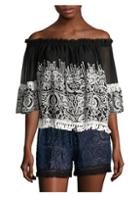 Jonathan Simkhai Embroidered Off-the-shoulder Top