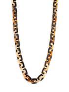 Nest Mixed Horn Rectangle Link Necklace