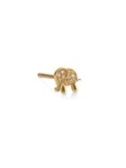 Loquet Diamond 14k Yellow Gold Elephant Stud Earring