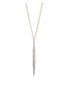 Renee Lewis 18k Yellow Gold, Platinum & Antique Diamond Bar Pendant Necklace