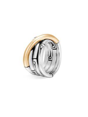 John Hardy Bamboo 18k Gold & Silver Ring