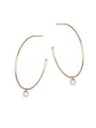 Zoe Chicco 4mm Pearl & 14k Gold Hoop Earrings