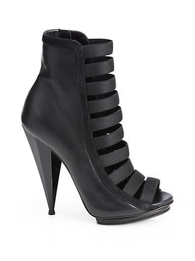 Gucci Leather Strappy Ankle Boots