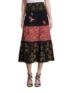 Etro Kimono Mixed Print Silk Skirt