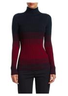 Akris Punto Ribbed Multi-stripe Turtleneck Sweater