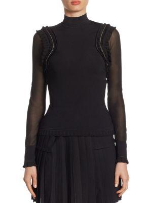 Roberto Cavalli Sheer Turtleneck Top