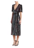 Ml Monique Lhuillier Multicolor Sequin Wrap Dress