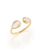 Jacquie Aiche Double Teardrop Moonstone & 14k Yellow Gold Cuff Ring