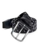 Saks Fifth Avenue Collection Grey Woven Italian Leather & Rayon Belt