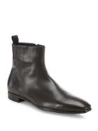 Giorgio Armani Side Zip Calf Leather Ankle Boots
