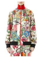 Gucci Long-sleeve Jersey Floral Zip-up Jacket
