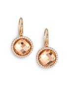 Roberto Coin Cocktail Rock Crystal, Diamond & 18k Rose Gold Drop Earrings