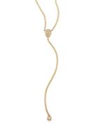 Ef Collection Teardrop Diamond & 14k Yellow Gold Teardrop Lariat Necklace