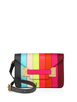 Sophie Hulme Mini Milner Rainbow Leather Crossbody Bag