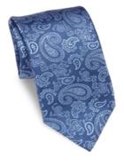 Canali Paisley Embroidered Silk Tie