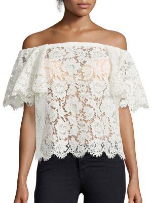 Valentino Heavy Lace Off-the-shoulder Top