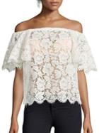 Valentino Heavy Lace Off-the-shoulder Top