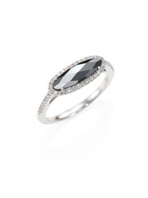 Meira T Diamond, Hematite & 14k White Gold Ring