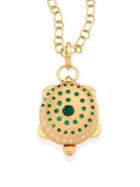 Temple St. Clair Turtle Diamond, Emerald & 18k Yellow Gold Locket
