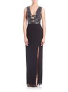 Basix Black Label Embellished Cut-out Gown