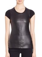 Bailey 44 Hardy Faux-leather Top