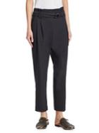 Brunello Cucinelli High-waist Cropped Tapered Trousers