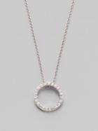 Roberto Coin Tiny Treasures Diamond & 18k White Gold Petite Circle Pendant Necklace