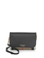 Burberry Hampshire Leather And Canvas Wristlet