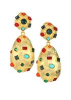 Kenneth Jay Lane Multicolor Glass Stone Drop Earrings