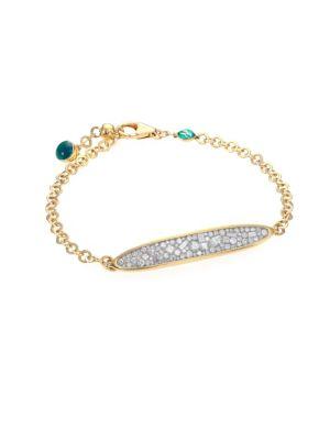 Pleve Ice Diamond & 18k Yellow Gold Bracelet